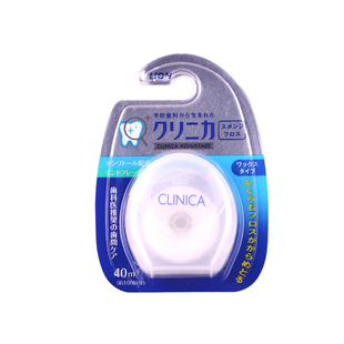 日本LION狮王CLINICA尼龙质牙线40M膨胀牙线木糖醇防蛀去垢护牙龈