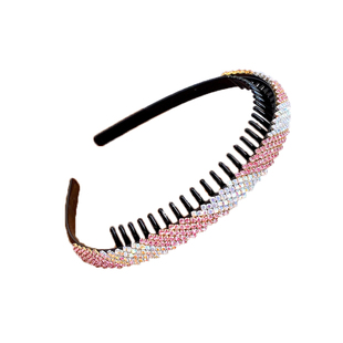 黑色水钻发箍发卡女水晶头饰带齿防滑简约成人压碎发百搭水晶头箍
