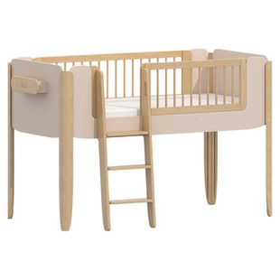 Boori 雅拉儿童实木高架床半高床储物床进口榉木爬梯床架上床下空