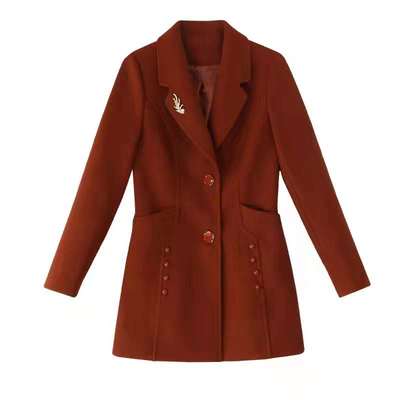 小款收腰短装30-40妈妈毛呢外套