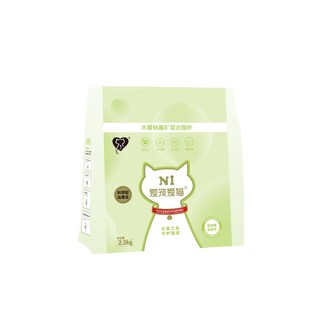 N1爱宠爱猫木薯钠基矿混合猫砂植物结团除臭低尘易结团2.5kg/包