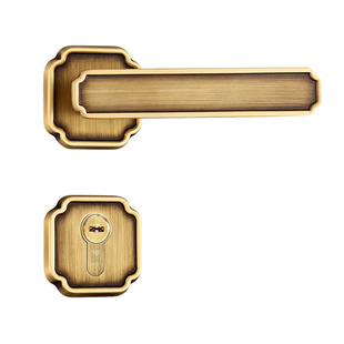 名门新中式门锁卧室房门锁具家用房间室内木门把手通用型静音铜锁