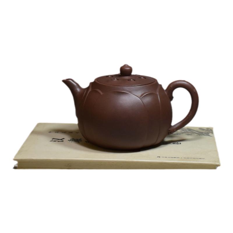 老缶紫泥宜兴名家纯全手工原矿紫砂茶壶清莲 400cc原创设计