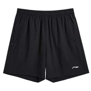 李宁短裤男五分裤夏季速干透气运动短裤舒适吸汗训练羽毛球运动裤