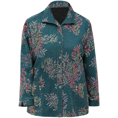 中老年人女春秋装外套妈妈特大码