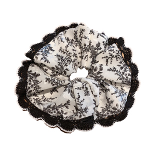 素雅气质甜美肥肠圈刺绣花瓣高弹发圈个性时尚盘发洋气发绳头花女