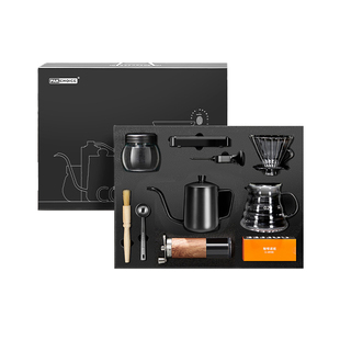 手冲咖啡壶套装手摇家用小型便携高级礼盒研磨器具全套手磨咖啡机