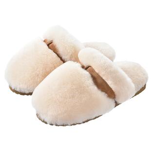 黛兰雅秋冬季澳洲羊皮毛一体棉拖鞋女羊毛鞋女室内男保暖家用外穿