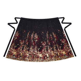 揽风华【暗夜玫瑰】原创汉服半身裙马面裙仿妆花织锦缎双经轴工艺