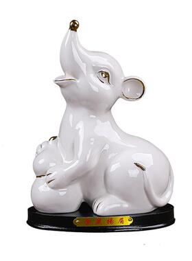 陶瓷白色十二12生肖风水摆件