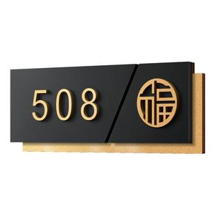 门牌号高级感轻奢创意定制2026年新款家用入户门装饰磁吸号码牌定做酒店民宿包间感应灯立体数字房号门号贴