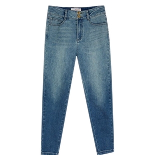 谜底小脚牛仔裤女2022冬新款修身显瘦配靴子铅笔裤子224MK1637-O