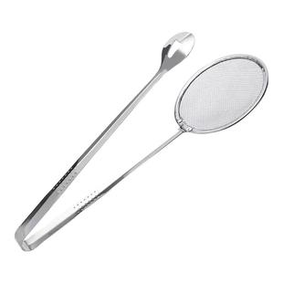 不锈钢过滤网漏勺多功能厨房油炸食物夹子家用细漏捞面勺油夹漏勺