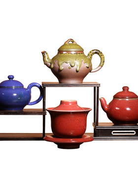 陶艺师李永生茶叶末釉茶壶盖碗