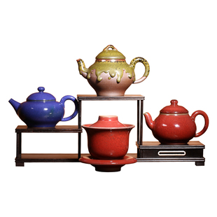 茶与器中国台湾陶艺家李永生匠心手作陶器茶叶末釉铜红釉茶壶盖碗