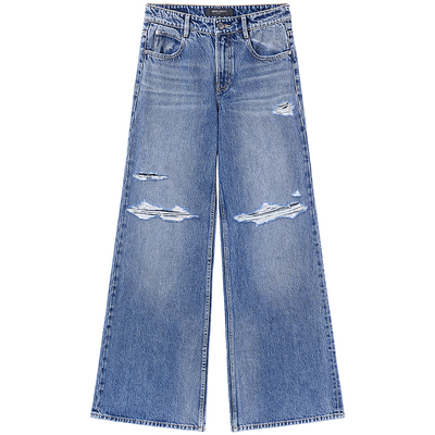 【杨幂同款】Miss Sixty牛仔裤显瘦破洞宽松直筒裤通勤百搭