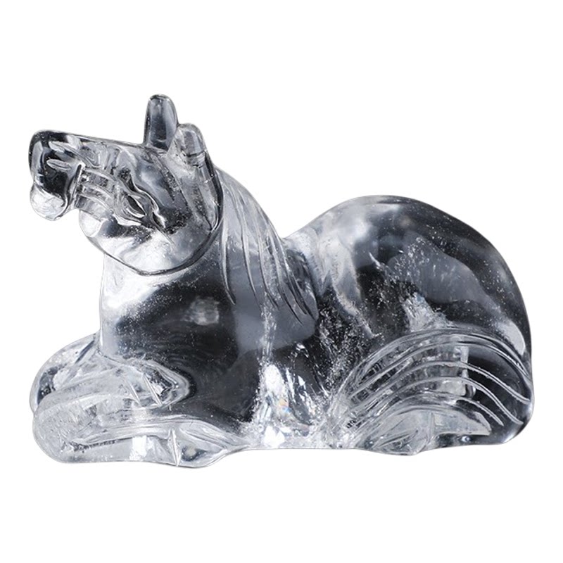 天然白水晶12十二生肖鼠牛虎兔龙蛇马羊猴鸡狗猪生日礼物属相摆件