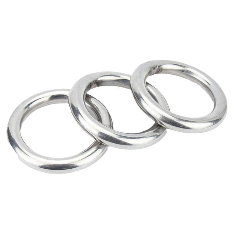 304不锈钢O型圆环实心焊接吊环无缝钢环吊床瑜伽连接渔网拉环钢圈