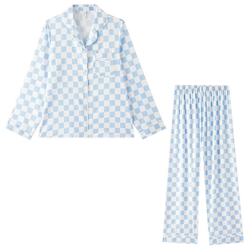 【特惠福利59起】冰丝睡衣女夏季短袖薄款纯棉情侣男士家居服夏天