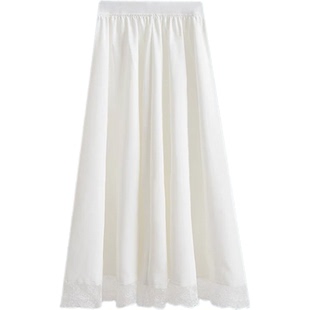 汉服提花内衬裙蕾丝花边内衬裙旗袍防走光内搭里衬洋气打底半身裙