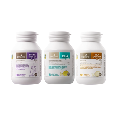 bioisland儿童DHA+叶黄素+助长素青少年成长三件套