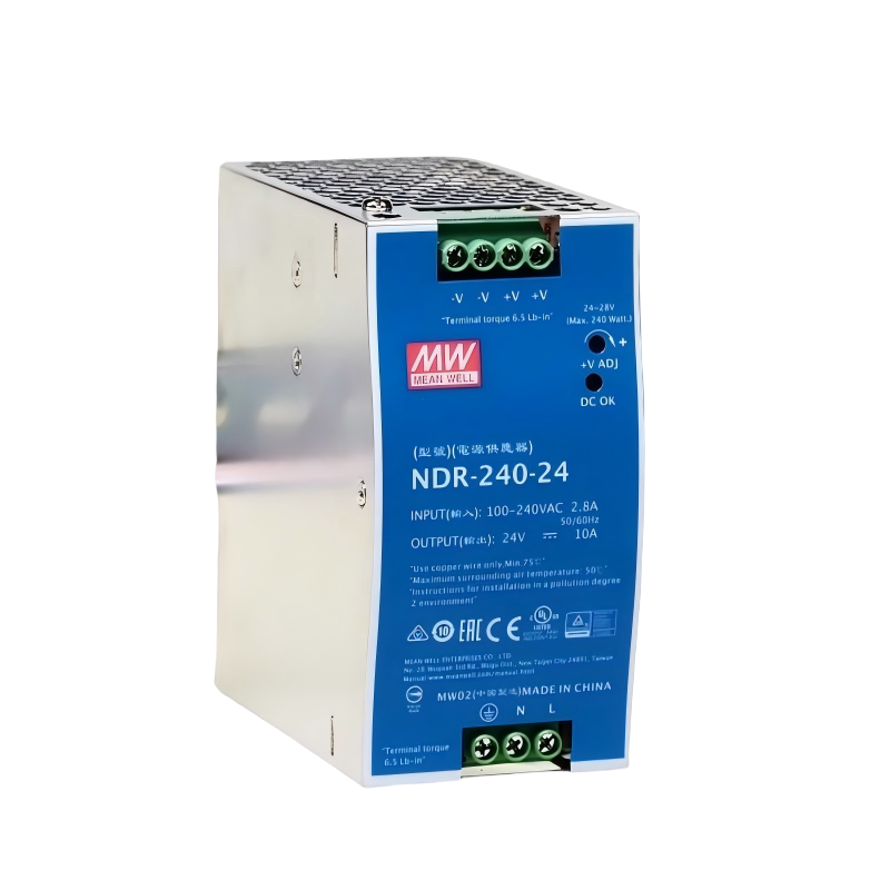 台湾明纬NDR-75/120/240开关电源220V转24V12导轨式48V直流变压器