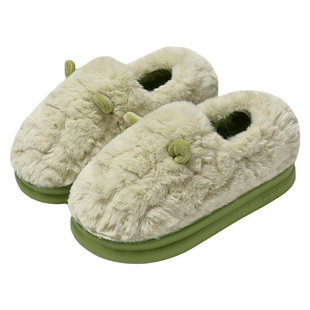 棉拖鞋女士冬季包跟厚底2025新款家居室内毛绒外穿棉鞋女款全包