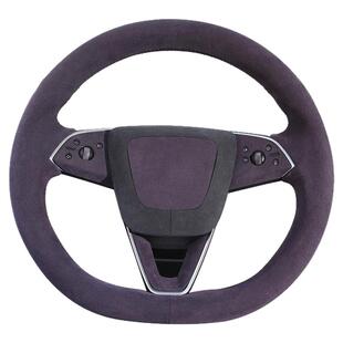 适用特斯拉焕新ModelY/3方向盘套手缝全包吸汗防滑超薄把套翻毛皮