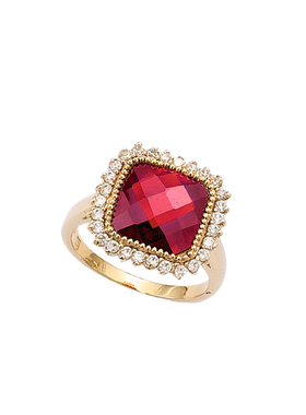 JFB皇室红戒指耳钉吸睛节日礼物