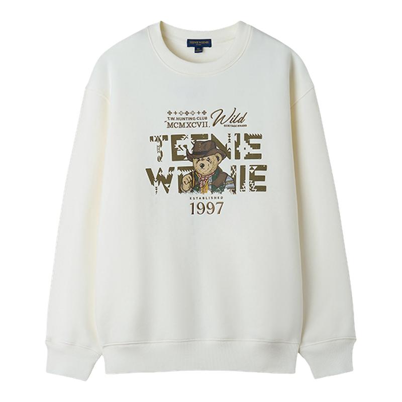 Teenie Weenie小熊男装宽松熊印花复古舒适简约日系慵懒风卫衣
