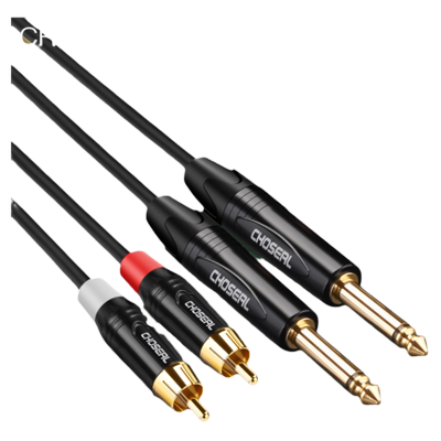 秋叶原双6.5转双莲花音频线