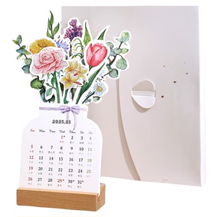 2026年小清新台历创意日历定制个性可爱日历桌面摆件ins风创意桌面考研倒计时小台历日历记事本迷你计划本