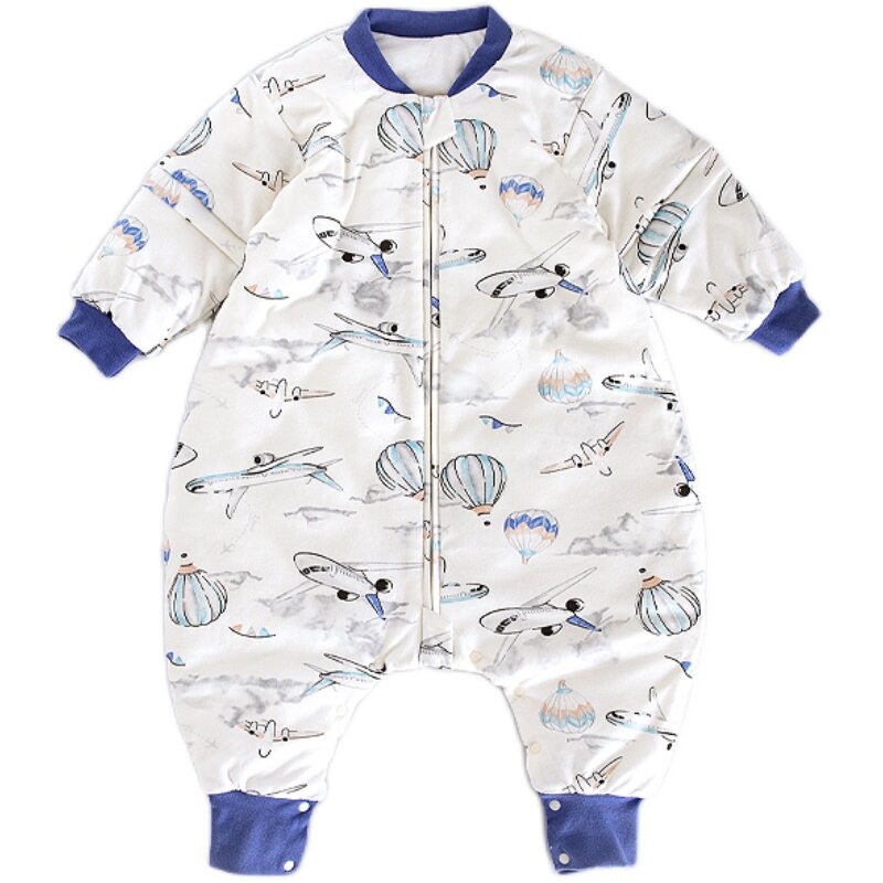 思萌婴儿分腿睡袋春秋款恒温宝宝夏季纱布纯棉防踢被儿童四季通用