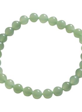 天然和田玉6mm晴水色圆珠手链