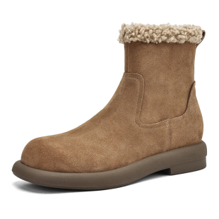 达芙妮厚底雪地靴女款2026新款冬季加绒勃肯鞋子短靴子女保暖棉鞋