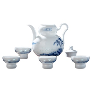 富玉陶瓷景德镇2024新款白酒杯酒壶套装家用酒具轻奢高档一壶四杯