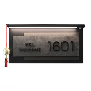 现代简约门牌入户门住宅家用门号牌数字牌感应发光高级感2024新款宿舍牌子号码牌定制平安喜乐门口装饰大门牌