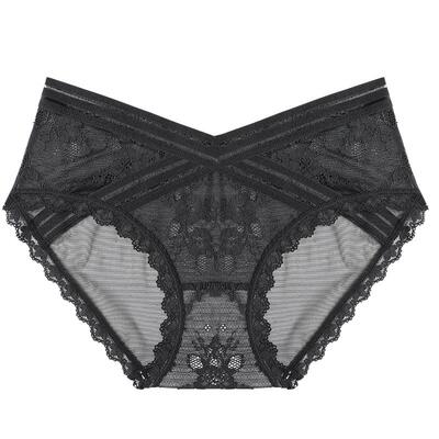 名汝三角蕾丝女内裤V型低腰