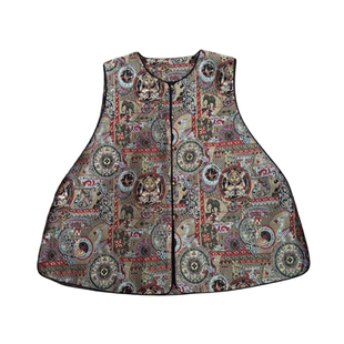 三马新中式国风100%桑蚕丝唐锦【吉象凤鸟】A字版四季款高端马甲