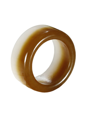 和田玉戒指男女款糖青白玉指环