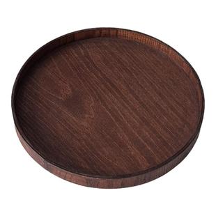 日式茶盘水果盘家用圆形木托盘点心盘餐盘杯子收纳盘甜品蛋糕盘子