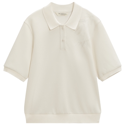 EXCEPTION例外女装春夏休闲上衣polo翻领简约时尚印花短袖T恤