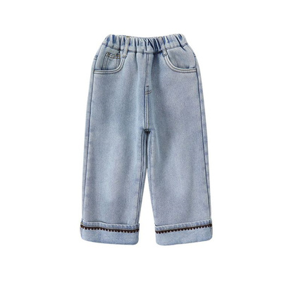 加厚羊羔绒直筒裤韩系保暖长裤