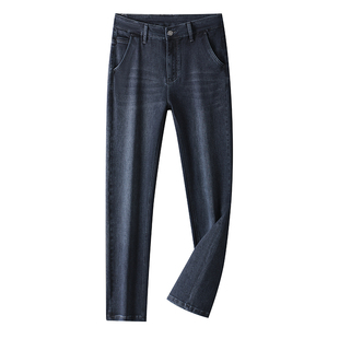 金盾高端时尚秋冬男士宽松直筒棉弹简约舒适商务通勤厚款牛仔裤