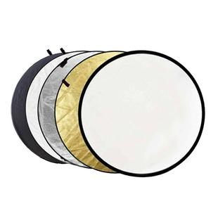 银白反光板摄影80cm五合一折叠5色便携脸补光挡光打光板迷你拍照器材金银柔光人像静物60主播110直播外拍