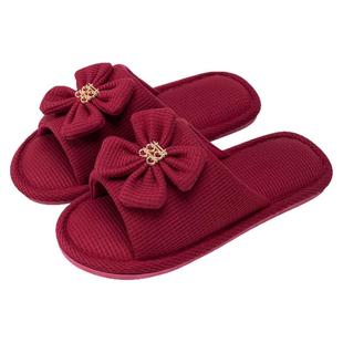 洁丽雅结婚拖鞋女新婚鞋秋冬喜庆一对晨袍婚庆红色情侣陪嫁凉拖鞋