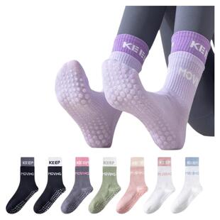 瑜伽袜子女防滑专业女中筒普拉提袜室内运动地板袜夏季女款长筒袜