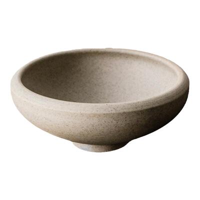 原土色无釉陶瓷4.5英寸高脚碗