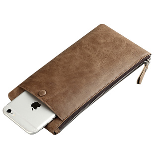 2025新款钱包男士长款真皮拉链手包女牛皮超薄钱夹信封包男手机包