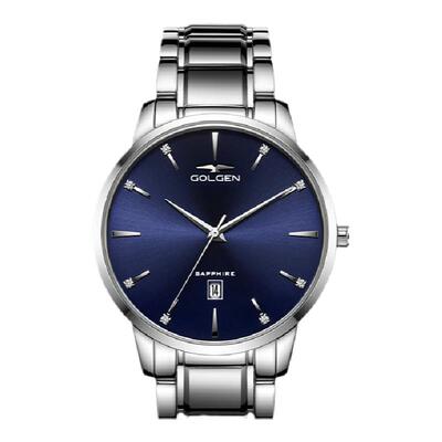 古尊时尚情侣表带日历镶钻对表